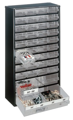 RAACO 137430 Kleinteilemagazin  B306xT150xH552mm Stahlblech 40 Schubladen Poypro