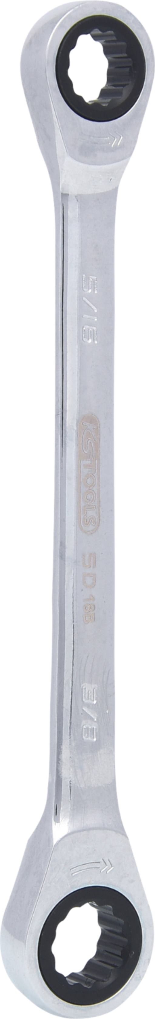 KS Tools 503.4402 GEARplus Doppel-Ratschenringschlüssel, 5/16''x3/8''