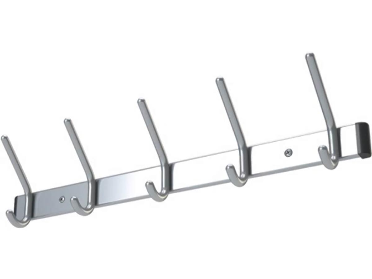 Wandgarderobe Aluminium F1 naturfarbig 9 Hut-/9 Mantelhaken Länge 1300 mm Hake