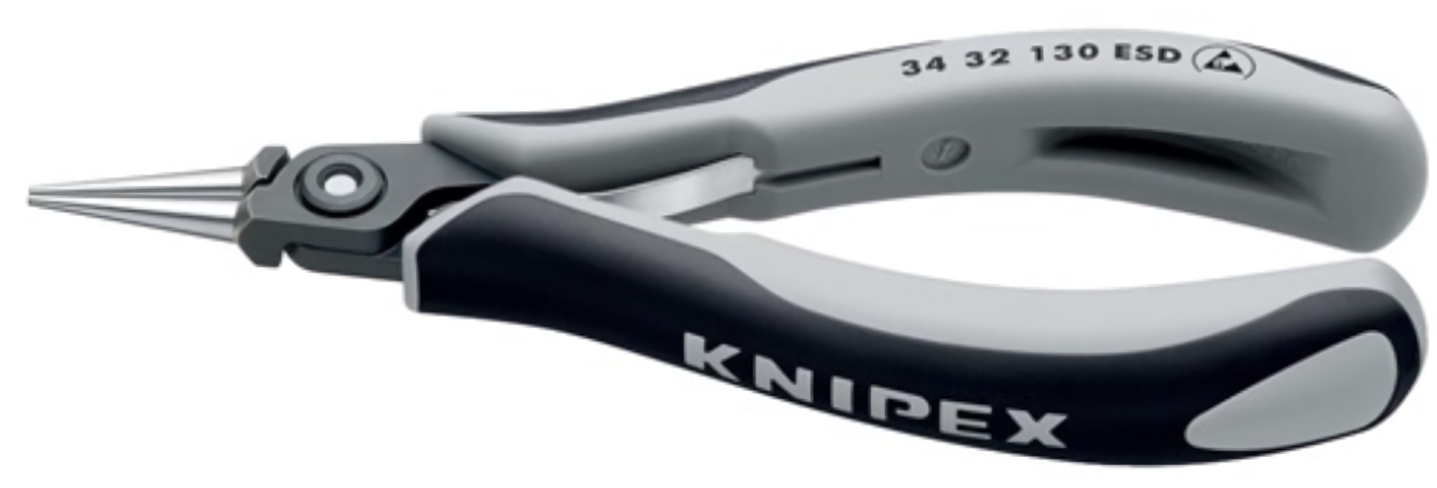 KNIPEX 34 32 130 ESD Präzisionselektronikflachzange  Gesamtlänge 135 mm ESD rund