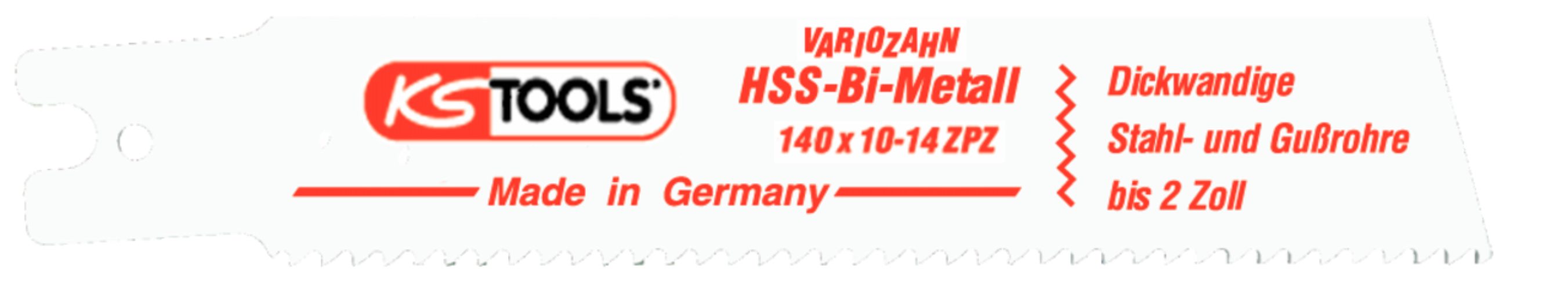 KS Tools 129.4483 Säbelsägeblatt Rems, HSS-Bi-Metall, 140mm, 2,5mm, 5er Pck