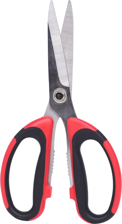 KS Tools 118.0066 Universal-Werkstattschere, 190mm, schwarz-rot