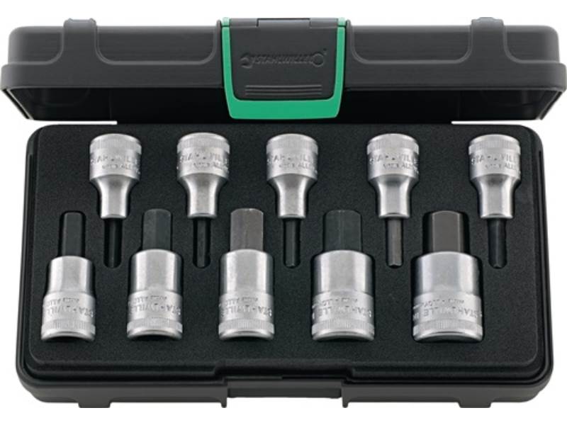 STAHLWILLE 96031508 Steckschlüssel-Satz 54/10 10-teilig 1/2 '' 4 - 19 mm für Inn