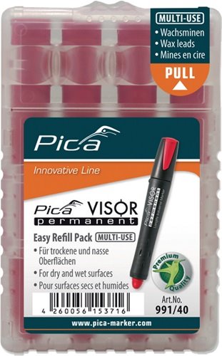PICA 991/40 Minen-Set Visor permanent 4x rot wasserfest