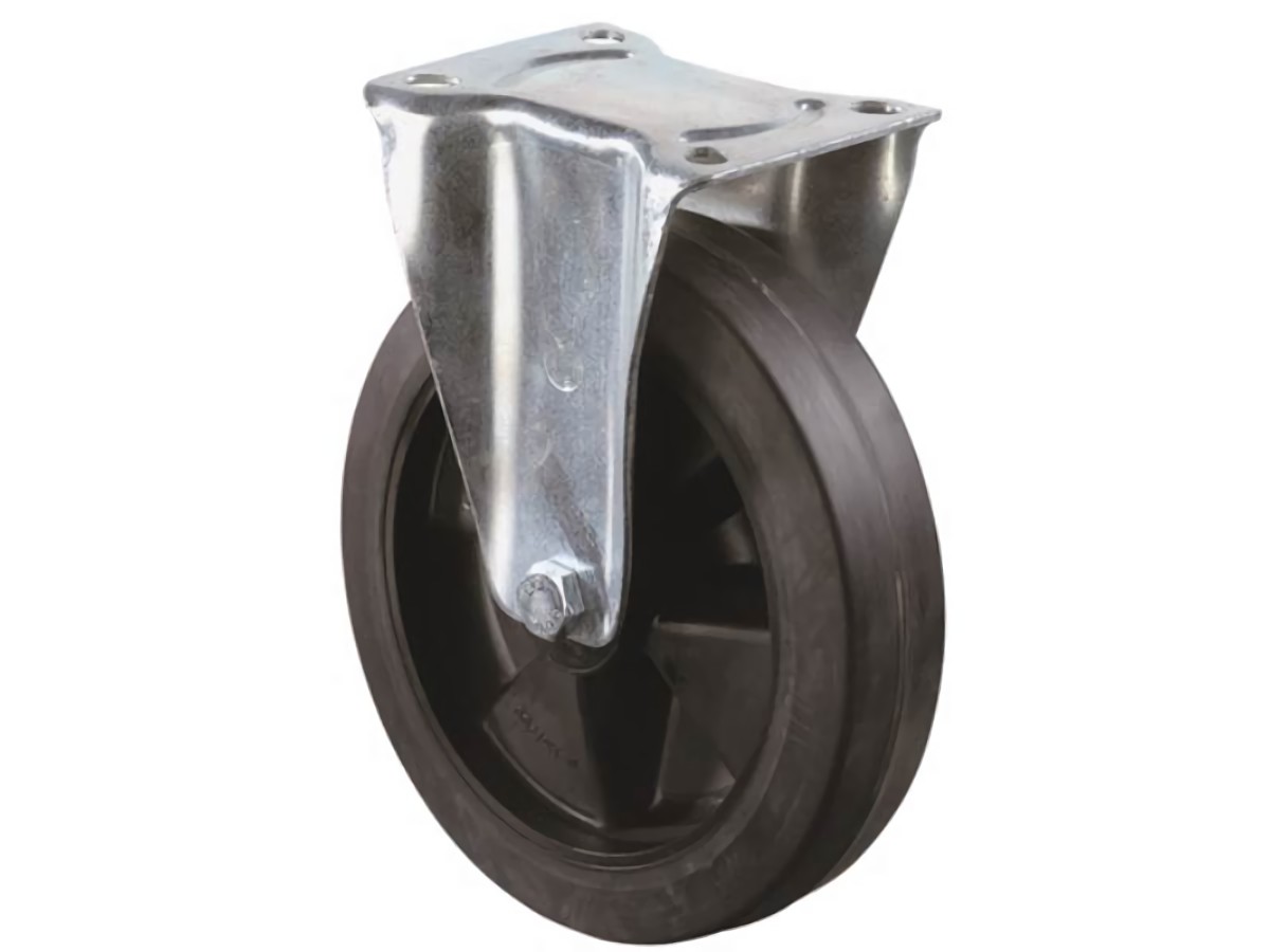 BS ROLLEN L410.B60.200 Bockrolle  Rad-Ø 200 mm Tragfähigkeit 300 kg Elastikgummi