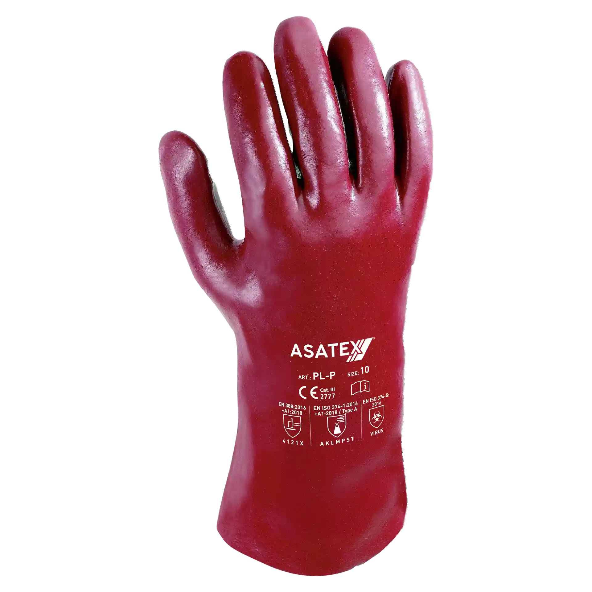 ASATEX PL-P Chemikalienhandschuhe Pirat Größe 10 rotbraun EN 388, EN 374 PSA-Kat