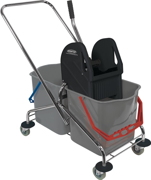 SPRINTUS 301114 Reinigungswagen  Eimer 2 x 27 l, Presse Stahlrohr