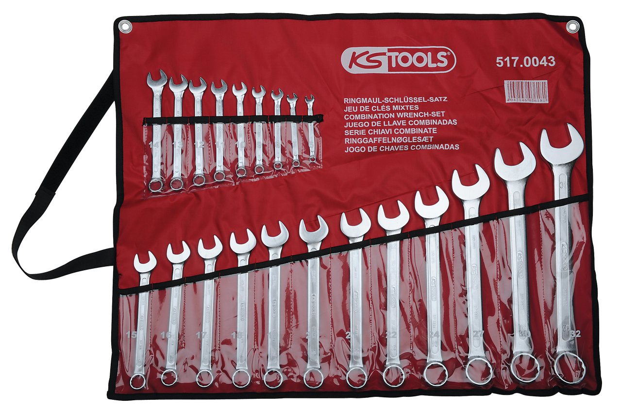 KS Tools 517.0043 CLASSIC Ringmaulschlüssel-Satz, abgewinkelt, 21-tlg. 6-32mm