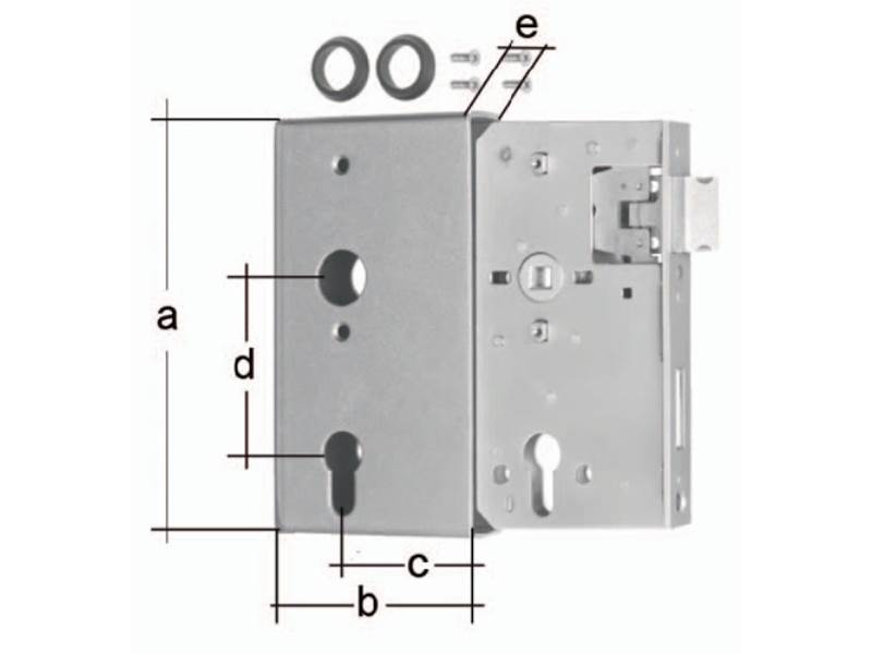 GAH 417055 Schlosskasten  DIN links / rechts Maß A172xB94xC60 mm Maß E 40 mm Dor
