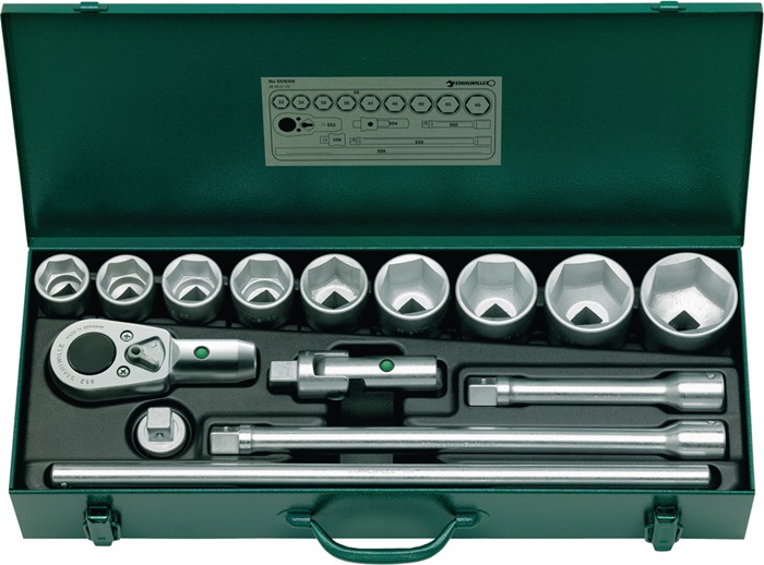 STAHLWILLE 96050103 Steckschlüssel-Satz 55/9/6N 15-teilig 3/4 '' Schlüsselweiten