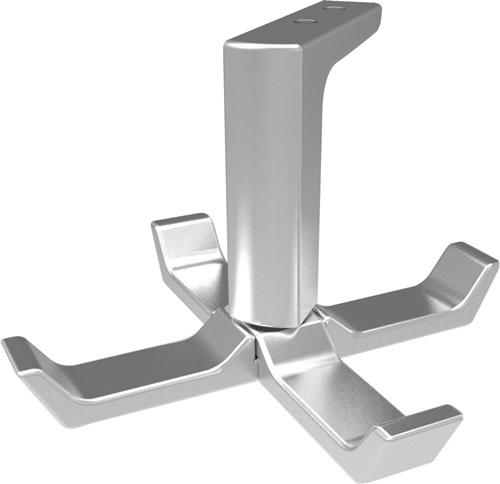 HERMETA 0201-01E Decken-Mantelhaken 0201 vierfach Ausladung 83 mm Aluminium silb