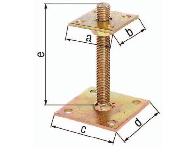 GAH 218102 I-Pfostenträger  70x70x100x100x150mm Stahl roh galvanisch, gelb verzi