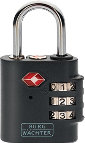 BURG-WÄCHTER 30961 Zahlenvorhangschloss TSA 77 Schlosskörperbreite 30 mm Guss fa