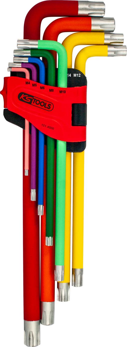 KS Tools 151.4500 RIBE-Winkelstiftschlüssel-Satz, XL, 9-tlg.