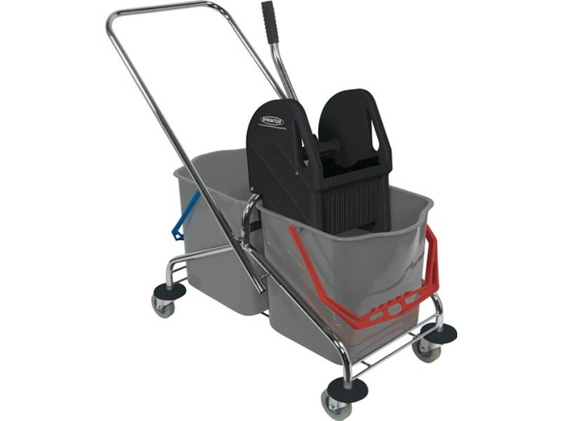 SPRINTUS 301114 Reinigungswagen  Eimer 2 x 27 l, Presse Stahlrohr