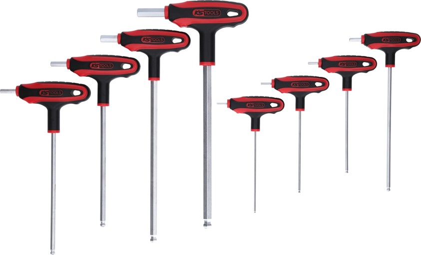 KS Tools 151.8155 ERGOTORQUEplus T-Griff-Innensechskant-Kugelkopf-Schlüssel-Satz