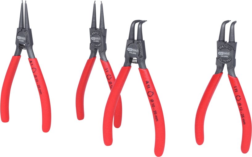 KS Tools 119.2050 Sicherungszangen-Satz, 10-25 mm, 4-tlg.