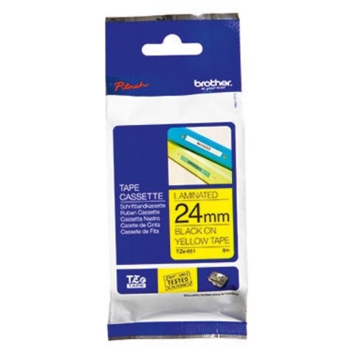 P-touch Schriftbandkassette TZE651 24mmx8m laminiert sw auf ge