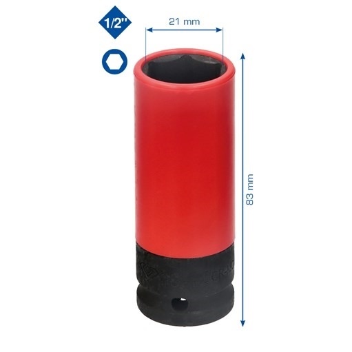 Brilliant Tools  BT691008 Alu-Felgen-Kraft-Stecknuss, SW21 mm