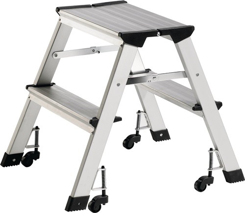 Klapptritt  Stufen einschl. Plattform 2 Plattformhöhe 440 mm Aluminium fahrbar