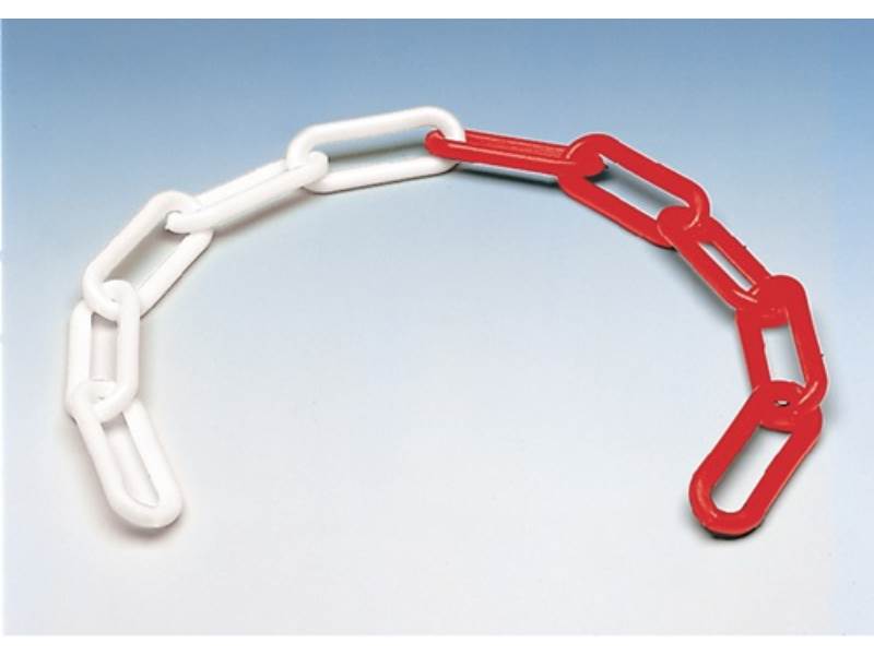 Absperrkette Kunststoff rot/weiß 6 mm Länge 30 m