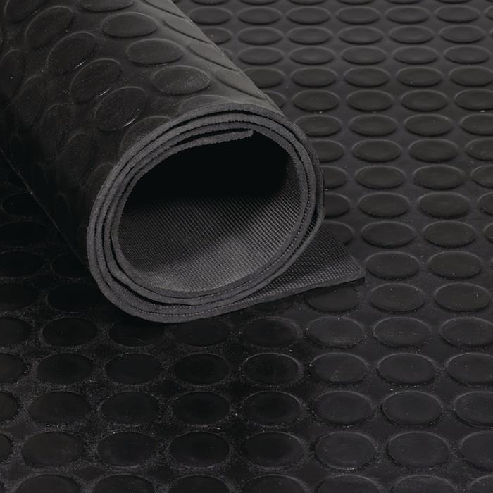 TECWERK  Gummiflachnoppenmatte  Breite 1,2 m Länge 10 m Dicke 3 mm schwarz NR/SB