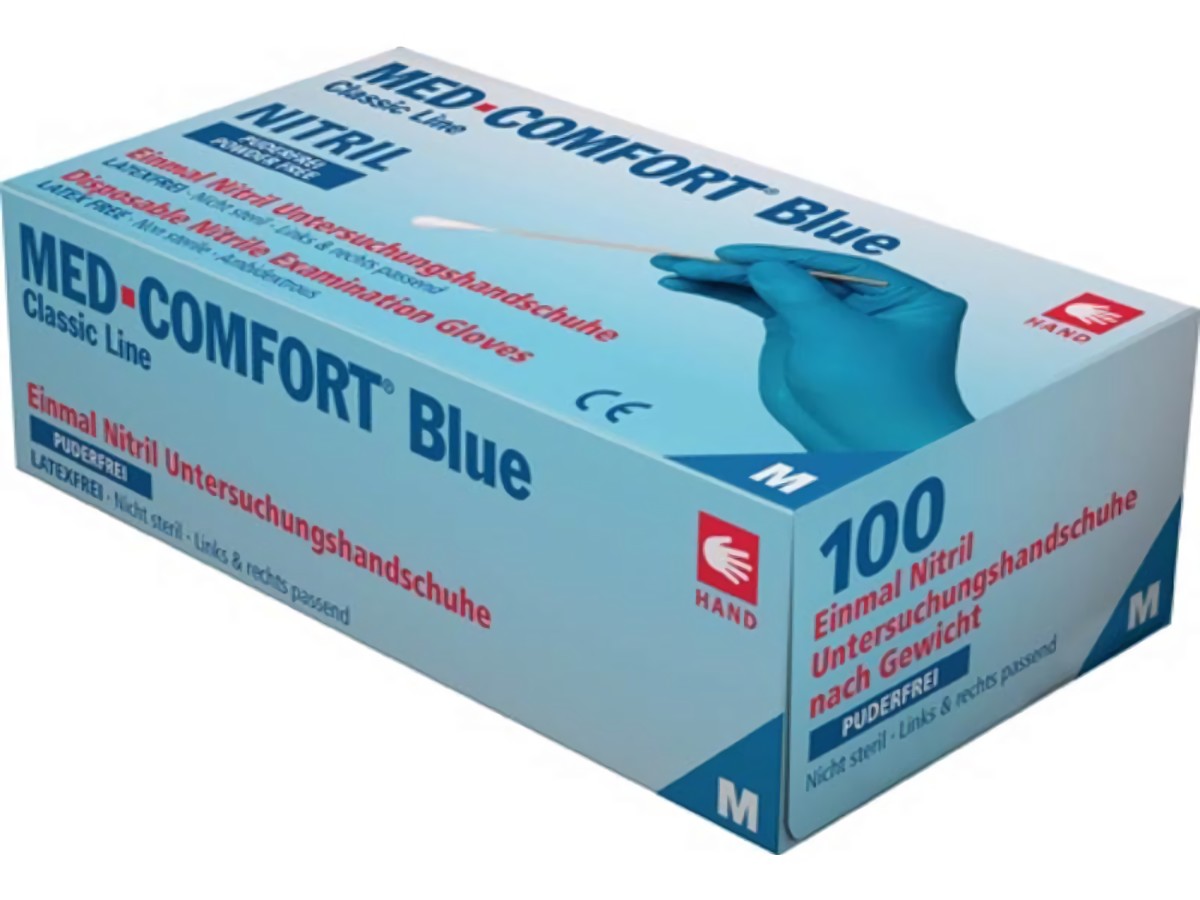AMPRI 01192-XL Einweghandschuhe Med Comfort Blue Größe XL blau Nitril PSA-Katego