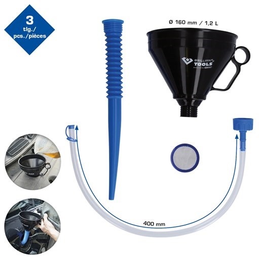 Brilliant Tools  BT156916 Universal-Trichter-Satz, 3-tlg