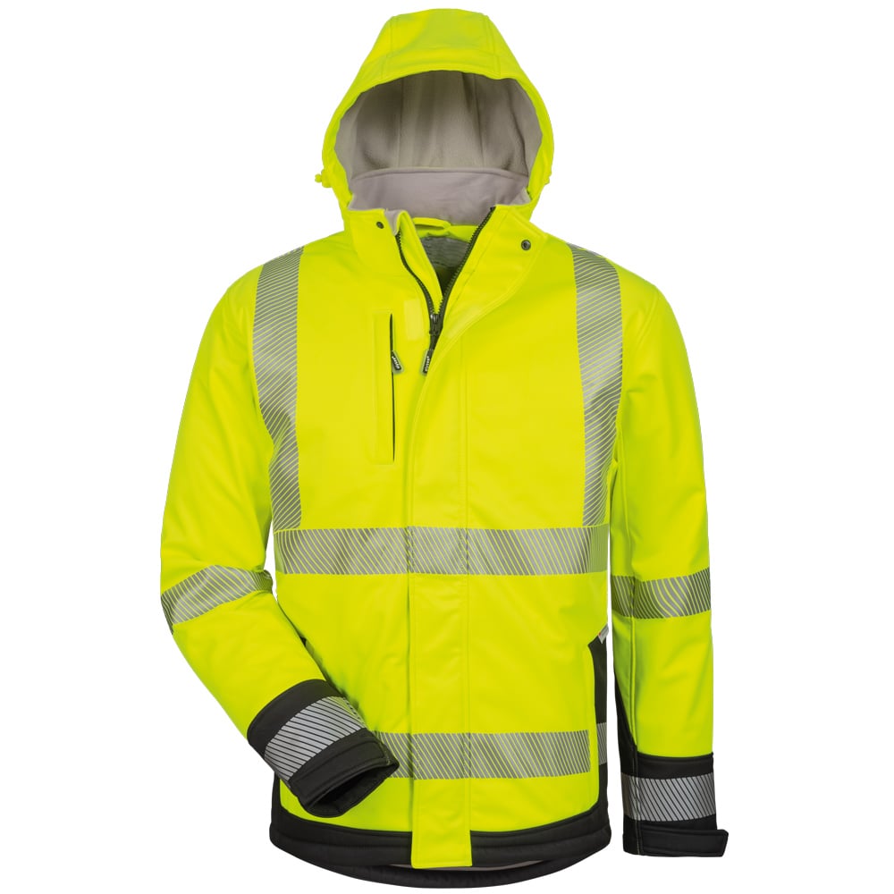 Gr .L (54/56) *MELVIN* WATTIERTE WARNSCHUTZ-SOFTSHELLJACKE gelb *MELVIN* PADDED
