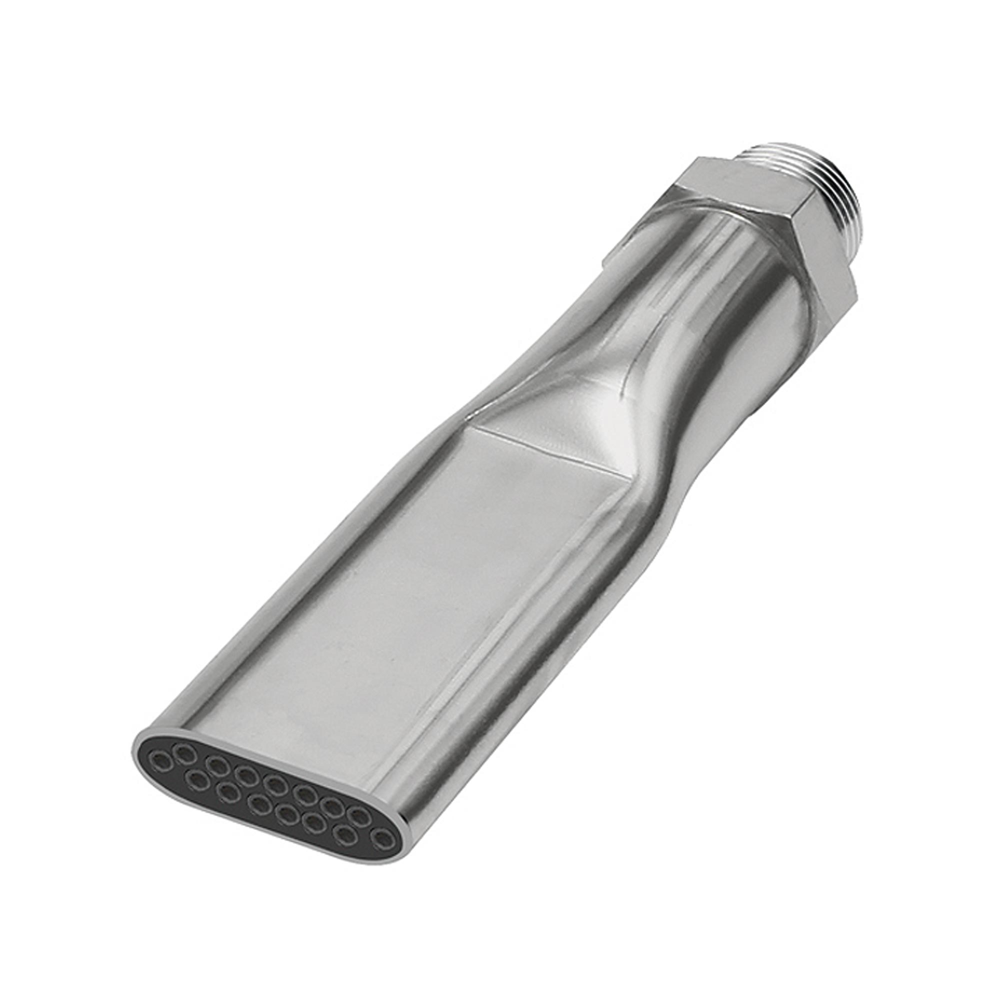 RIEGLER 114366 Flachdüse  Außengewinde Messing vernickelt Länge 100 mm Breite 21