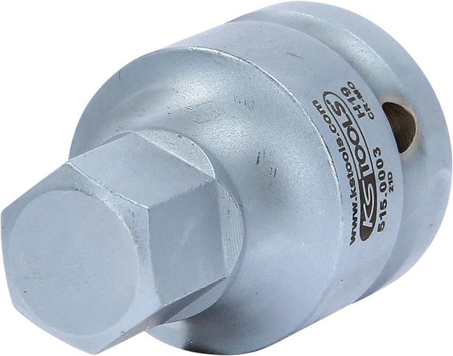 KS Tools 515.0003 3/4'' Kraft-Bit-Stecknuss Innensechskant kurz, 19mm