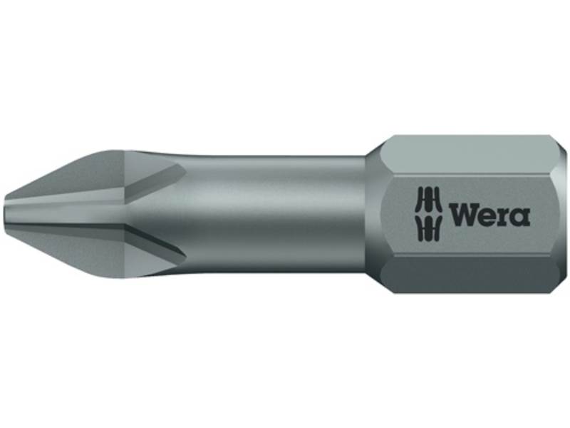 WERA 5056510001 Bit 851/1 TZ 1/4 Zoll PH 2 Länge 25 mm Torsionszone, zähhart