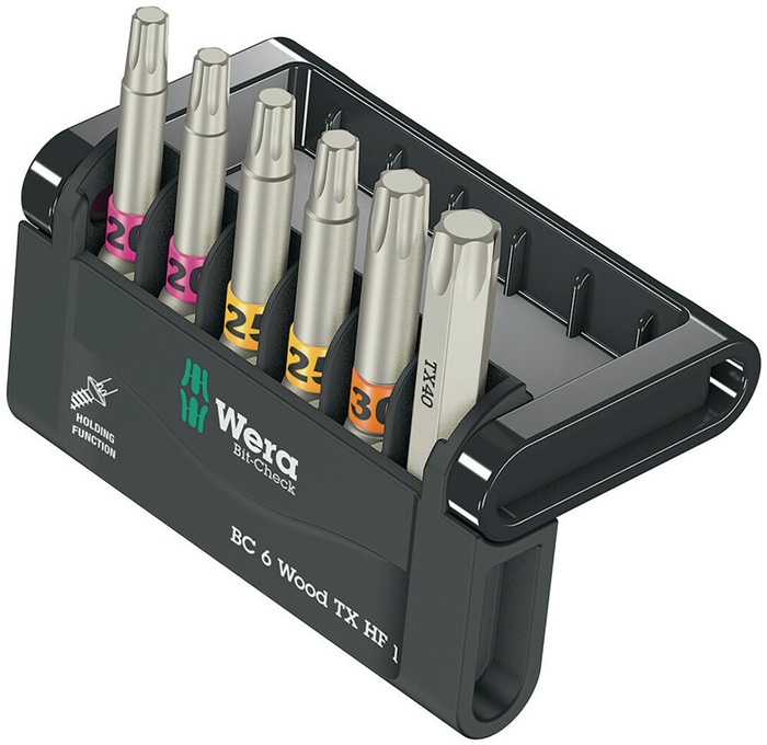 WERA 05056470001 Bitsortiment Bit-Check 6 Wood TX HF 1 6-teilig TX