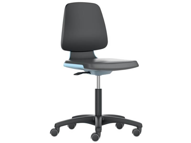 BIMOS 9123-2000-3277 Arbeitsdrehstuhl Labsit Rollen Sitzschale blau Skintecpolst