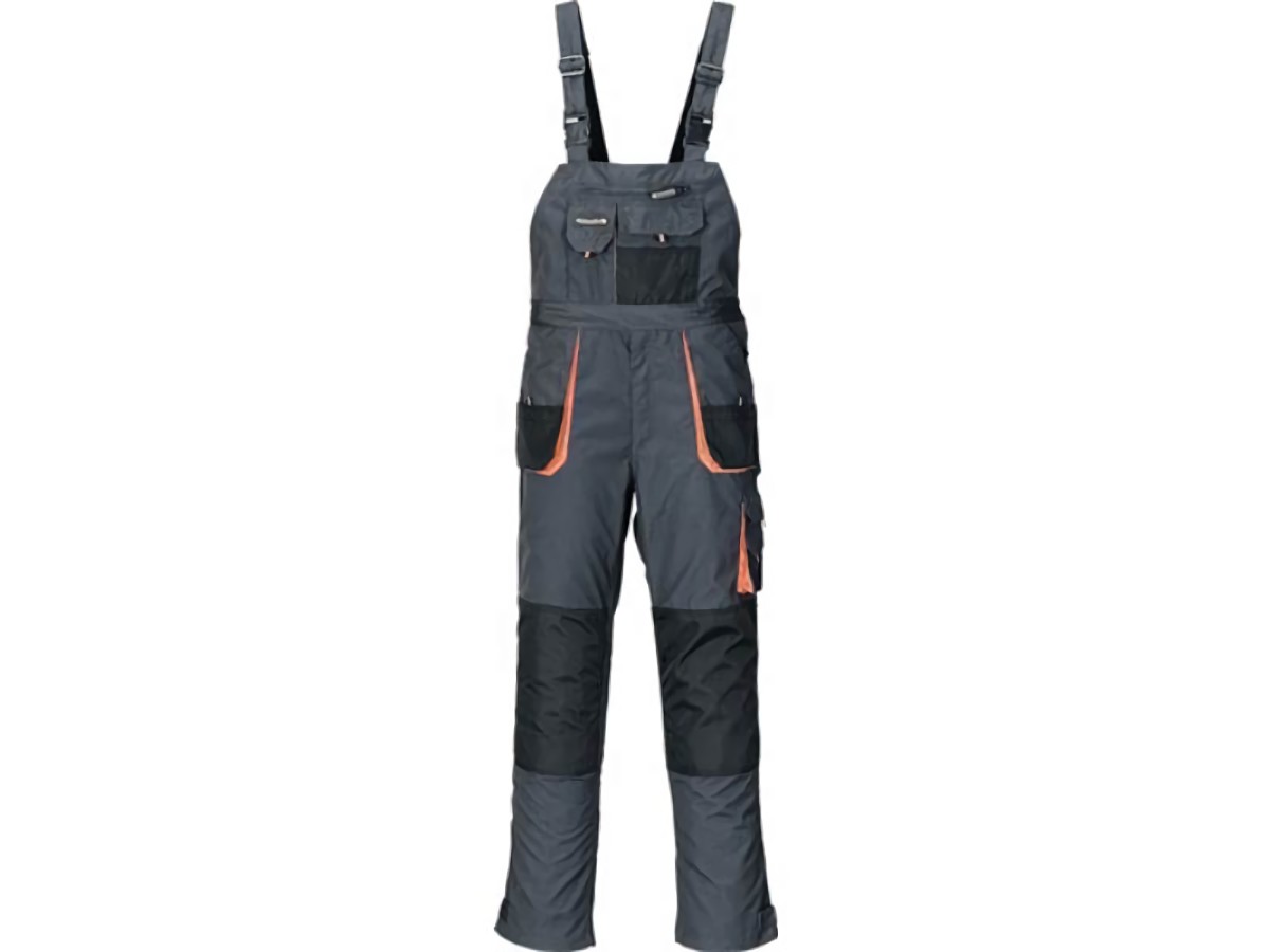 TERRATREND 3229 FB. 6351 Herrenlatzhose  Größe 60 dunkelgrau/schwarz/orange