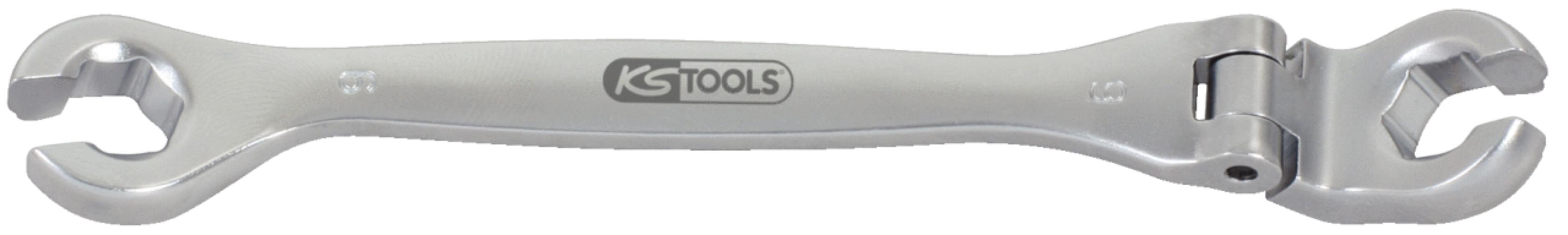 KS Tools 518.0379 CHROMEplus Offener Doppel-Ringschlüssel mit Gelenk, 9mm