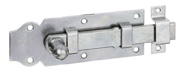 GAH 115401 Türriegel  Länge 140 mm Breite 52 mm Stahl galv. verz. dickschichtpassiviert gerade mit Knopfgriff mit versenkten Schraublöchern · Material: Stahl · Oberfläche: galvanisch verzinkt, dickschichtpassiviert · Ausführung: gerade, mit befestigter Sc