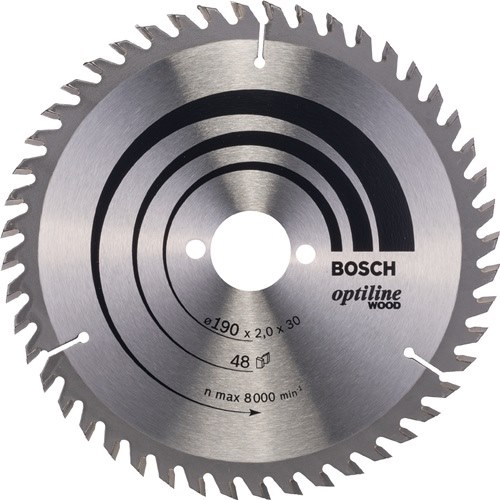 BOSCH 2608641186 Kreissägeblatt PRO Wood Außen-Ø 190 mm Zähnezahl 48 WZ Bohrung