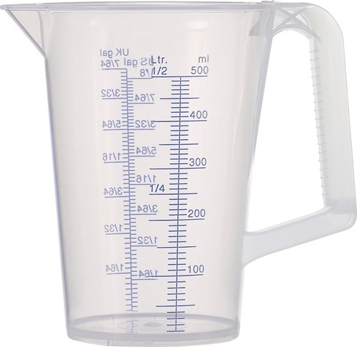 PRESSOL 07081 Messbecher  0,5 l blau bedruckte Skala Polypropylen