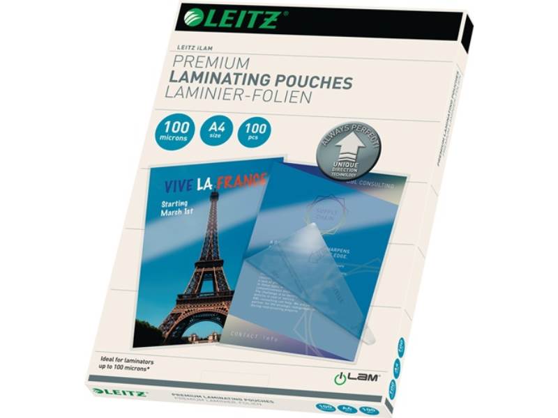 LEITZ 74800000 Laminierfolie  DIN A4 L303xB216 mm Folienstärke 100 µm