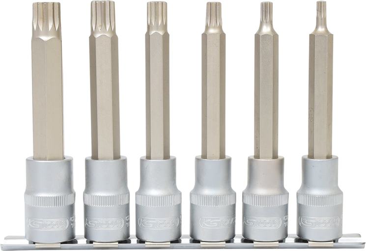 KS Tools 911.1358 1/2'' Bit-Stecknuss-Satz XZN, lang, 6-tlg., M5-M14