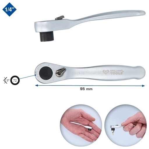 Brilliant Tools  BT053901 1/4'' Bit-Umschaltratsche