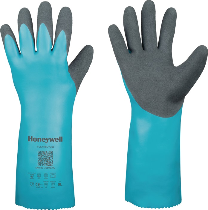 HONEYWELL 33-3150E/10XL Chemiehandschuhe FLEXTRIL 211 Größe 10 grün EN 388, EN