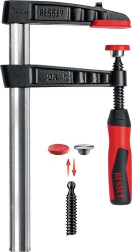 BESSEY TG16-2K Temperguss-Schraubzw. TG16-2K Spannweite160mm,Ausladung80mm, 2-Ko