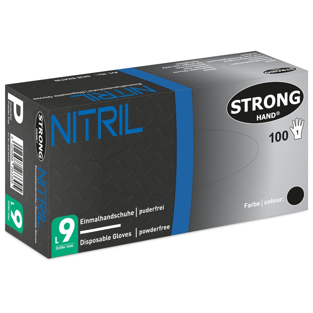 Gr .10 *SHATIN* STRONGHAND® HANDSCHUHE schwarz *SHATIN* STRONGHAND® NITRILE DISP