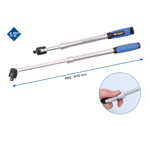 Brilliant Tools  BT022401 1/2'' Teleskop-Gelenkgriff  (450 - 610 mm)