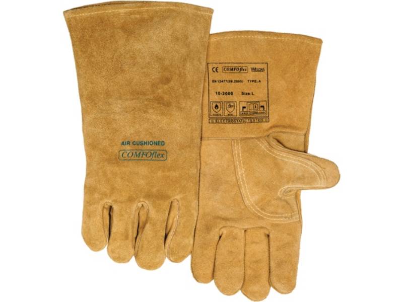 WELDAS 10-2000-XXL Schweißerhandschuhe Bucktan Größe XXL (10,5) gelb  EN 388, EN