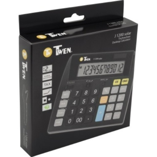 TWEN Tischrechner J-1200 12Zeichen Solar/Batterie