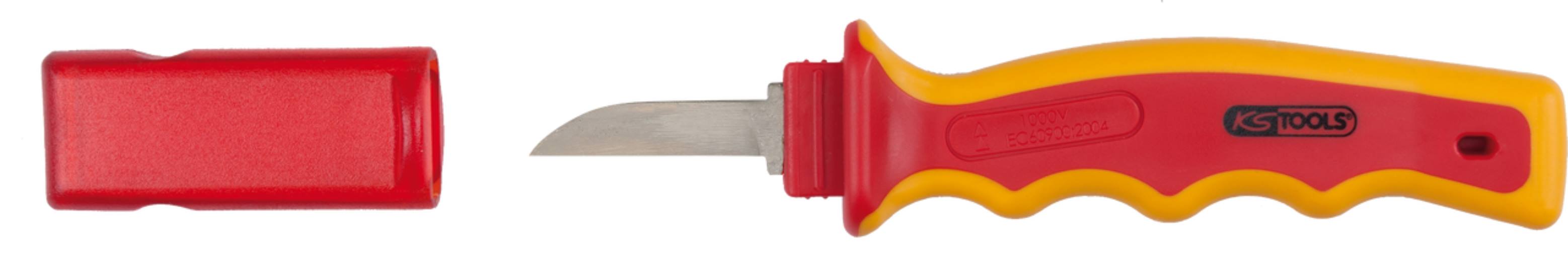 KS Tools 117.1360 Kabel-Abisoliermesser mit Schutzisolierung, 200mm