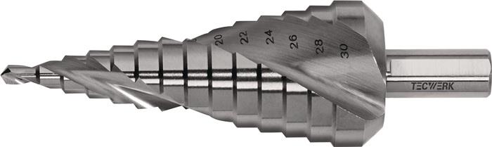 TECWERK 2000862083 Stufenbohrer Bohrber.4-30mm HSS Spiralnut Z.2 Stufen 14 TECWE